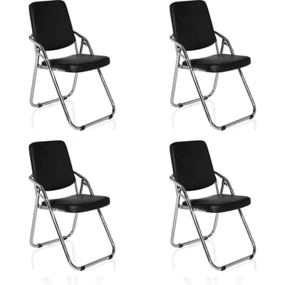 Vergaderstoel / bezoekersstoel ESTO PU, 4 Set zwart hjh OFFICE