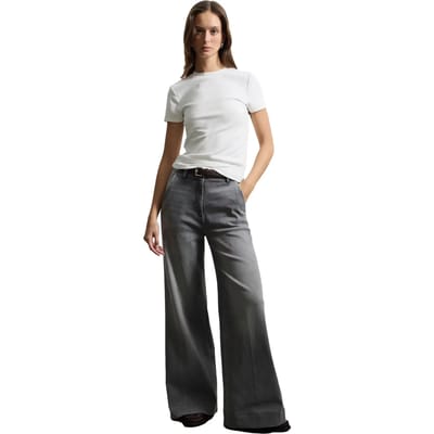 Denim broek met wijde pijpen dames Stefanel