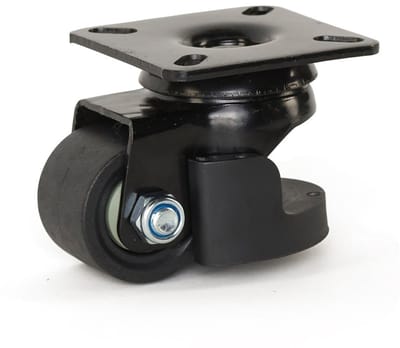 Zwart nylon zwaarlast zwenkwiel met topplaat - 50mm - 150kg