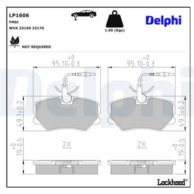 Remblokset DELPHI LP1606, voor