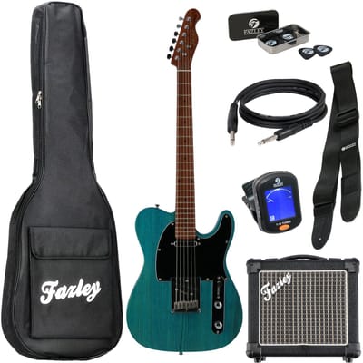 Elektrische gitaarset - incl. versterker, tas en accessoires - Blauw Fazley Outlaw Series Coyote Plus SS