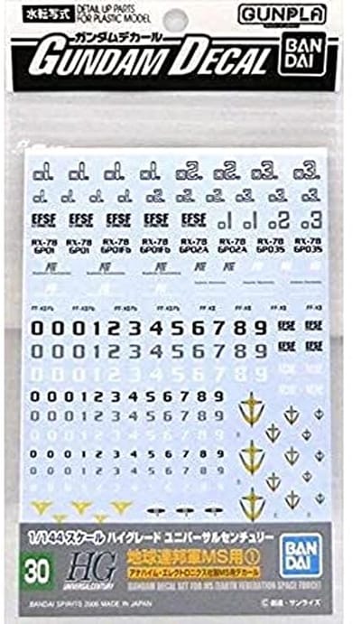 HGUC MS Stickers Set #1 - Gundam Decals voor 1/144 schaal mobiele pakken