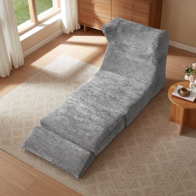 MODFU Relaxfauteuil / Lounge Bank - 1-zits Bank - Multifunctioneel met Bijzonder Ontwerp - Comfortabel Schuim - Geschikt voor Woonkamer - Grijs