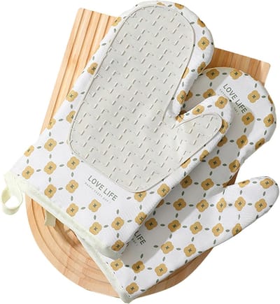 SnelShoppen - Siliconen Ovenwanten - Duurzame Dubbele Ovenhandschoenen met Anti-slip - Warmtebestendig voor Keuken, Bakken, Koken, BBQ Grillen - Wit -