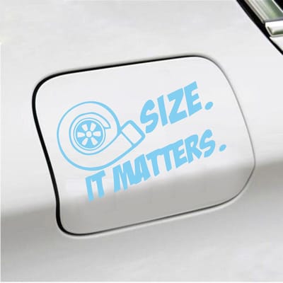 Bumpersticker - Size It Matters - 10 X 17 - Licht Blauw