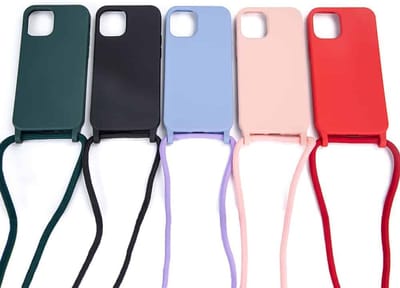 Fonu Siliconen Backcase hoesje met koord Geschikt Voor iPhone 11 Zwart