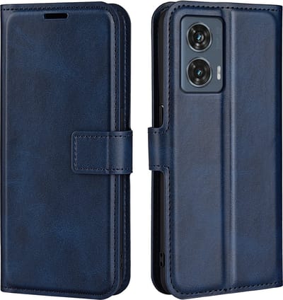 Coverup Hoesje - Geschikt voor Motorola Edge 50 Fusion Hoesje - Coverup Deluxe Book Case - Blauw