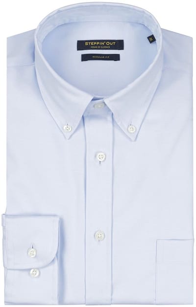 Steppin' Out Overhemd Twill Lichtblauw - Maat XL - Heren - Casual Shirt