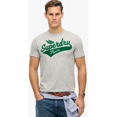 Superdry Flyers Script T-shirt Grey Grootte: M