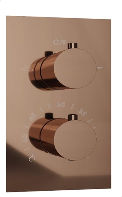 FugaFlow Eccelente Acces Thermostatische Inbouwkraan - inclusief inbouwdeel - geborsteld koper PVD (Koper)