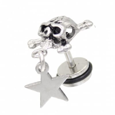 Helix-RVS Schedel oorbel- Ster - Charme Bijoux