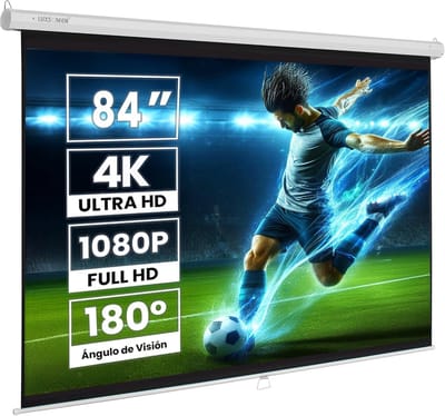 Handmatig projectorscherm 84 inch met 171 x 128 cm zichtbereik - Muur of Plafondmontage