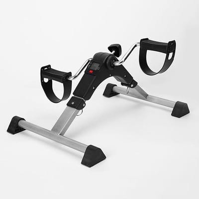 Elektrische Pedaal Trainer - Mini Hometrainer - Thuis Trainen - LCD Scherm - 53.5 cm - Zilver