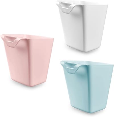 Drie-delige Hangende Pennenhouder en Opbergmanden voor Badkamer, Kantoor en Planten, Ruimtebesparend en Veelzijdig in Blauw/Wit/Roze