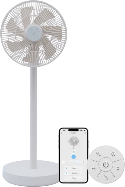 Evolar Smart Ventilator Staand - 30W - Statiefventilator - Ambient Light - WiFi - App & Afstandsbediening - EVO-SF30WW