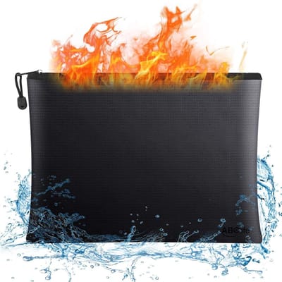 Peysaitr - Documententas Brandwerend - Dubbele laag waterdicht & vuurvast - Bewaar waardevolle spullen zoals documenten, certificaten en sieraden veilig - Zwart - 29x20.5cm - 1 stuks