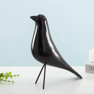 Houten Vogel Ornamenten Moderne Kunstmatige Vogel Duif Beeldje Standbeeld Creatief Vakantie Cadeau Woonkamer Tuin Decoratie L-20x7.5x23cm