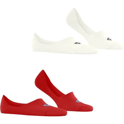 Burlington Everyday 2-Pack onzichtbar eenkleurig katoen multipack footies heren rood - maat 39-40