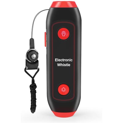 Elektrische Fluit met Lanyard SOS Licht Zaklamp voor Coaches Scheidsrechters Gym. Docent rood