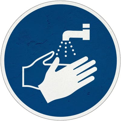 Handen wassen verplicht gebodsbord - M011 | Sign Again materiaal | 10 cm