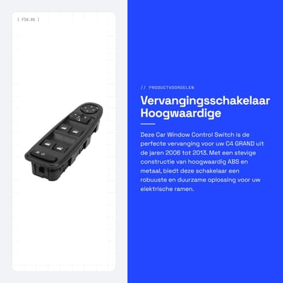 Dailygoods - Vervangingsschakelaar - Hoogwaardige Schakelaar - Betrouwbare Kwaliteit - Geschikt voor C4 GRAND - Eenvoudige Installatie - Duurzaam - 20...
