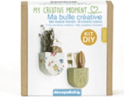 Decopatch My Creative Moment DIY pakket 2 hangbakjes en opbergdoosje.