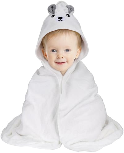 Dailygoods- Babyhanddoek met Capuchon - Dierenoren - 80 x 80 cm - Ultrazacht - Polyester/Nylon - Perfect voor Baby's 0-3 Jaar - Badhanddoek