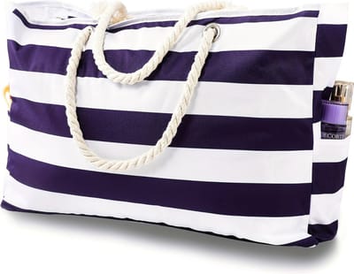 Livano Grote Ibiza Strandtas XL- Campingtas - Zwemtas - Weekendtas - Waterbestendig - Zandbestendig - Blauw