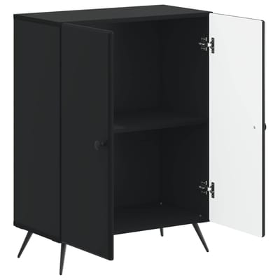 vidaXL - Badkamer - Opbergkast - BREDA - Zwart - 59,5 - x - 31 - x - 80 - cm - Bewerkt - hout