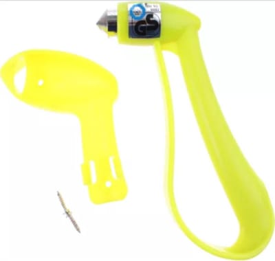 Lifetime Veiligheidshamer auto - dubbelzijdig - glow in the dark - geel