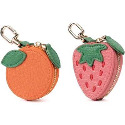 Kawaii Fruitvormige Portemonnee Sleutelhanger, PU Leer Mini Portemonnee, Schattige Tas Hanger voor Handtassen, Airtag/Sleutel Organizer United States