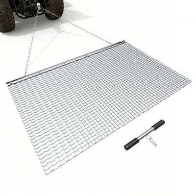 VEVOR getrokken eg 1525x914mm, weide-eg, akker-eg gemaakt van gegalvaniseerd staal met sleepketting, aanbouwdeel voor ATV's, UTV's en tractoren voor het egaliseren van grindwegen, paden en velden.