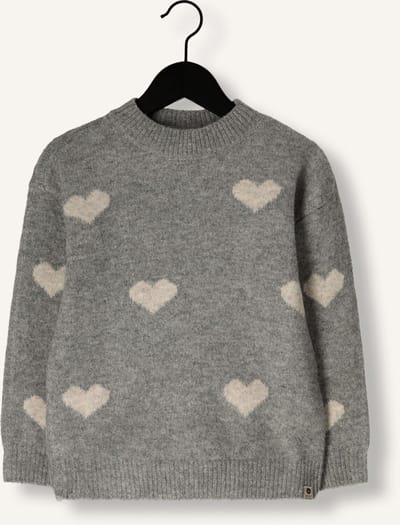 DAILY7 Knitted Sweater Heart Truien & Vesten Meisjes - Sweater - Hoodie - Vest- Grijs - Maat 92
