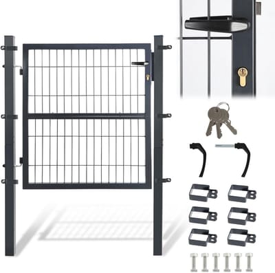 Metalen Tuinpoort 100x100 cm Inclusief Slot en Sleutels - Antraciet