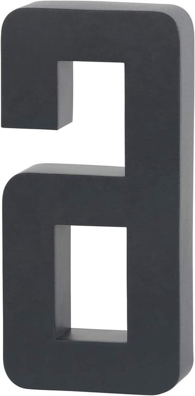 Huisnummer 6 - Modern nummer - Huis Verfraaien - 3D Effect - 20 cm Hoog - Antracietgrijs