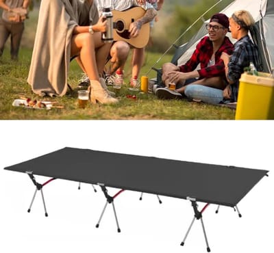 Camping Wieg - Opvouwbaar Ledikant - Buiten Ontspannen - Stevige X-structuur - 300 lbs Draagvermogen - Zwart