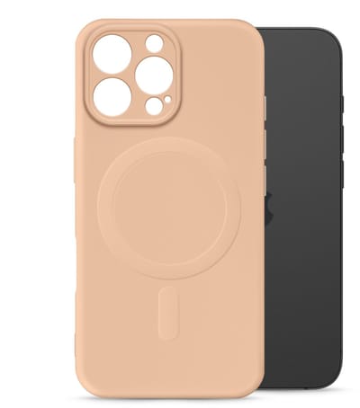 My Style Hoesje geschikt voor Apple iPhone 16 Pro MagSafe Telefoonhoesje Flexibel TPU | My Style Protective Flex Backcover | Geschikt voor MagSafe | Geschikt voor Draadloos Opladen met Magnetische Ring | Geschikt voor MagSafe Case - Soft Pink | Roze