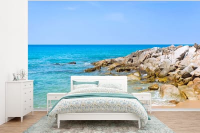 Behang - Fotobehang Strand - Zee - Tropisch - Zomer - Breedte 320 cm x hoogte 240 cm