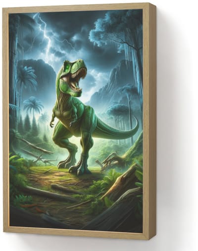 Nachtlampje 40x60 cm - Kinder lamp - Dino - Jongens - Groen - Blauw - T-Rex - Tafellamp kinderkamer draadloos - Slaapkamer lampje - Bedlamp kinderen - Kinderlampje - Wandlamp babykamer - Nachtlampjes
