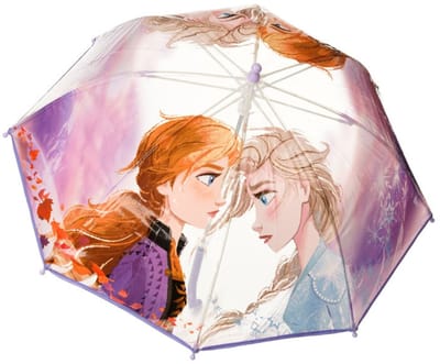 Disney Frozen 2 paraplu lila/transparant voor meisjes 71 cm - Frozen II - Doorzichtige kinderparaplu - Regenkleding/regenaccessoires
