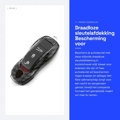 Dailygoods - Draadloze sleutelafdekking - Bescherming voor autosleutel - Compact en lichtgewicht - Koolstofvezel stijl - Geschikt voor diverse autosle...