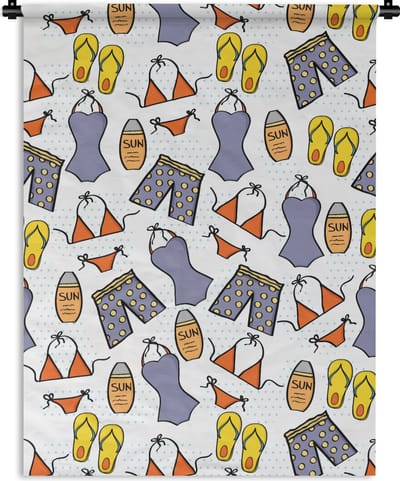Wandkleed - Wanddoek - Badkleding - Patronen - Zomer - 90x120 cm - Wandtapijt