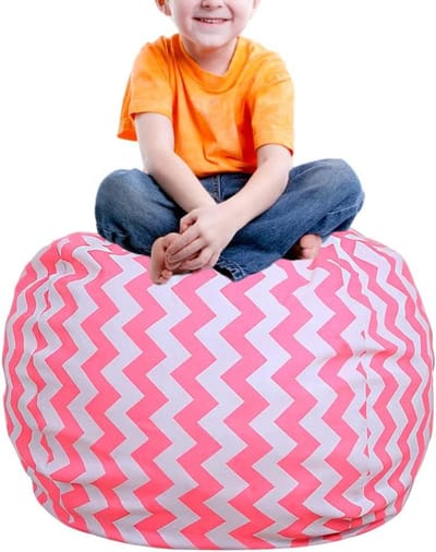Zitzakhoes - Luie bank - Opbergen speelgoed - Met handgreep - 32 inch - Roze