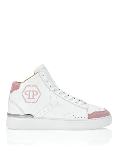 Leather Mid-Top Sneakers Hexagon