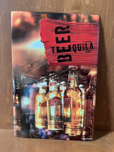 Desperados Reclamebord - Muurplaat - Vintage - Retro - Horeca - Bord-Wanddecoratie -Tekstbord - Decoratiebord - Reclameplaat - Wandplaat - Nostalgie -Cafe - Bar -Mancave - Kroeg - Man Cave