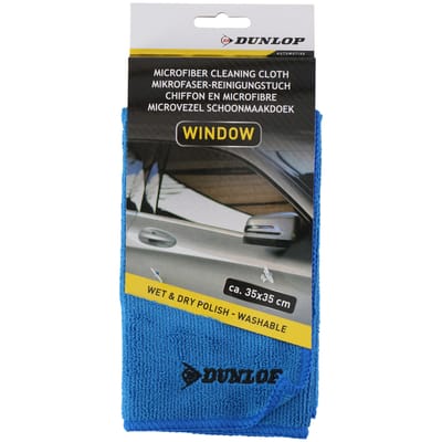 Dunlop Auto poetsen microvezeldoek - voor glas/autoruiten - schoonmaakdoek - 35x35 cm - auto wassen - Schoonmaakproducten