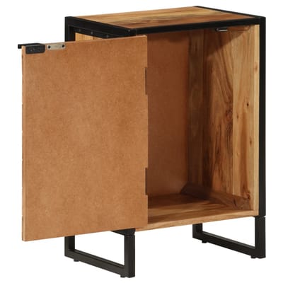 vidaXL - Badkamerkast - 40x30x60 - cm - massief - acaciahout - en - ijzer