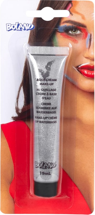 Boland - Tube schmink zilver - Zilver - Vloeibare schmink - Carnaval, Themafeest, Halloween -