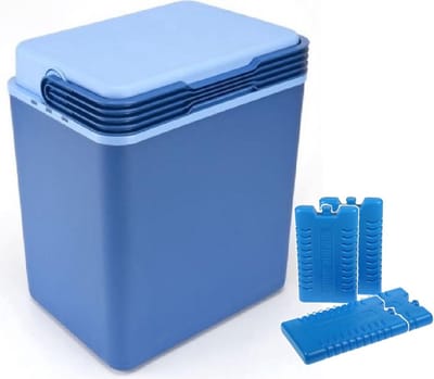 Grote koelbox donkerblauw - 32 liter - 40 x 30 x 45 cm - incl. 4 koelelementen