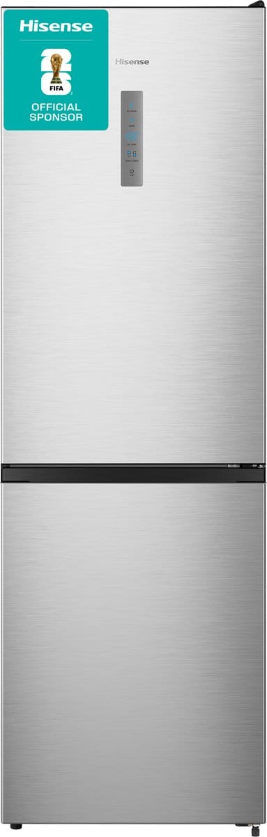 Hisense RB390N4BCC - Koel-vriescombinatie - 304 liter - No Frost - Inverter Compressor - RVS - Energieklasse C - 35 dB - Super Cool & FastFreeze